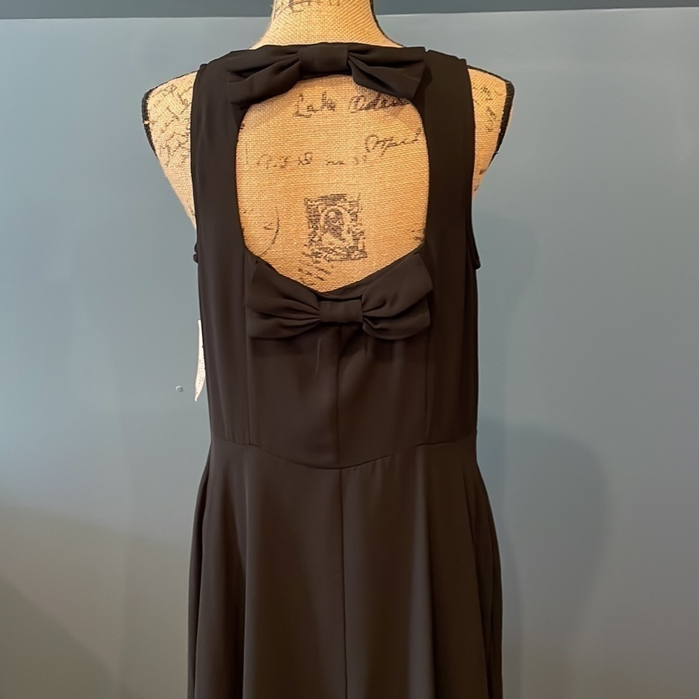 Nanette LePore Dress with Back Bows Formal Lace Black NWT Open Back - Picture 7 of 12
